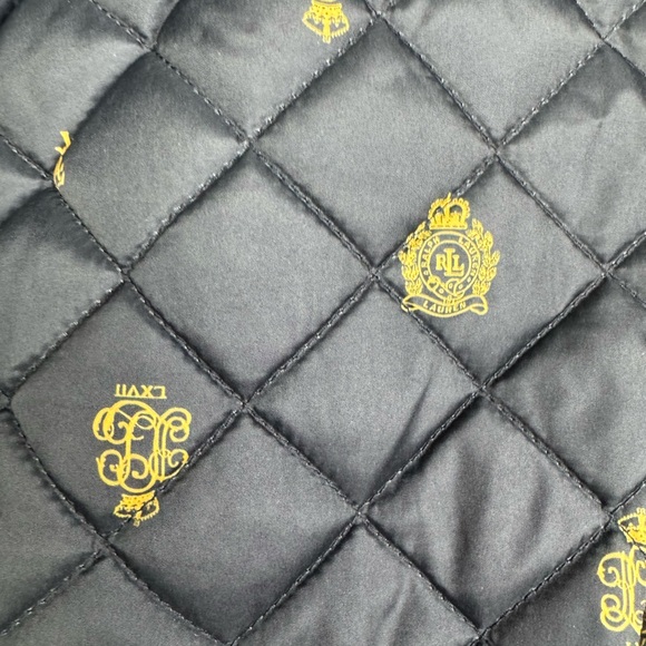 Lauren Ralph Lauren Sherpa Collar Black Diamond Quilted Jacket Size Pet Medium - Picture 5 of 11